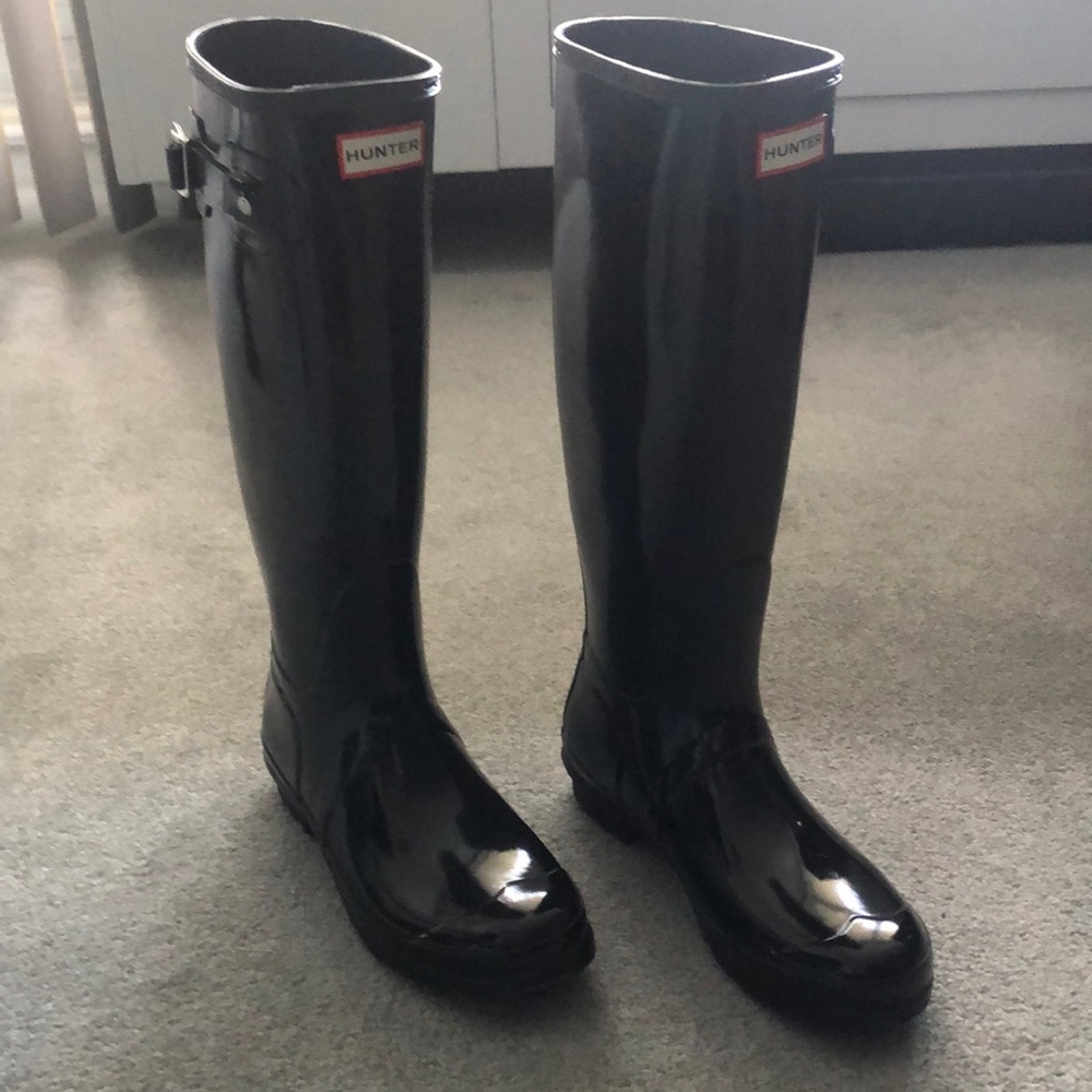 Hunter Boots - Gloss Black - Size 9F